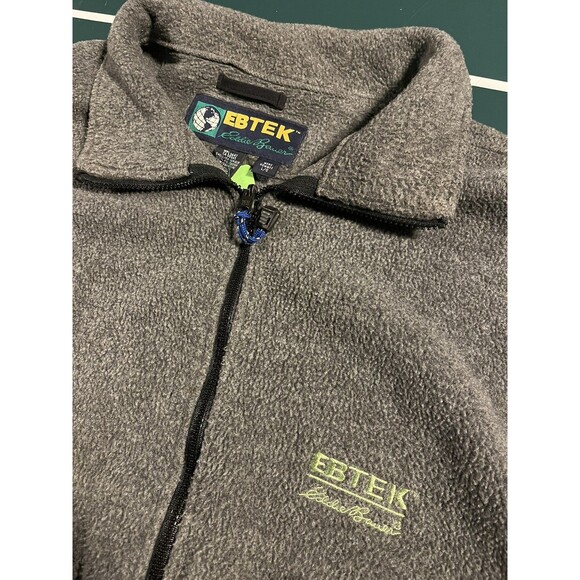 VINTAGE Eddie Bauer EBTEK Full Zip Fleece Heavyweight Jacket Coat LARGE Gray - Picture 1 of 8